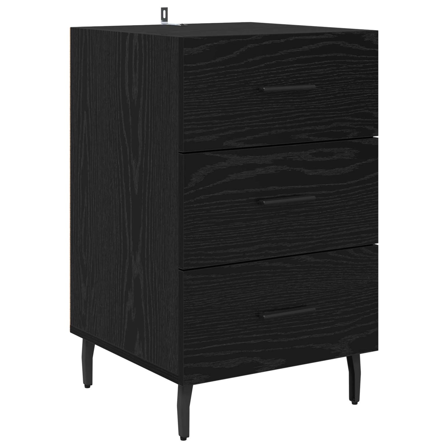 Nattbordskap med skuff Svart Eik 40 x 40 x 66 cm Konstruert tre