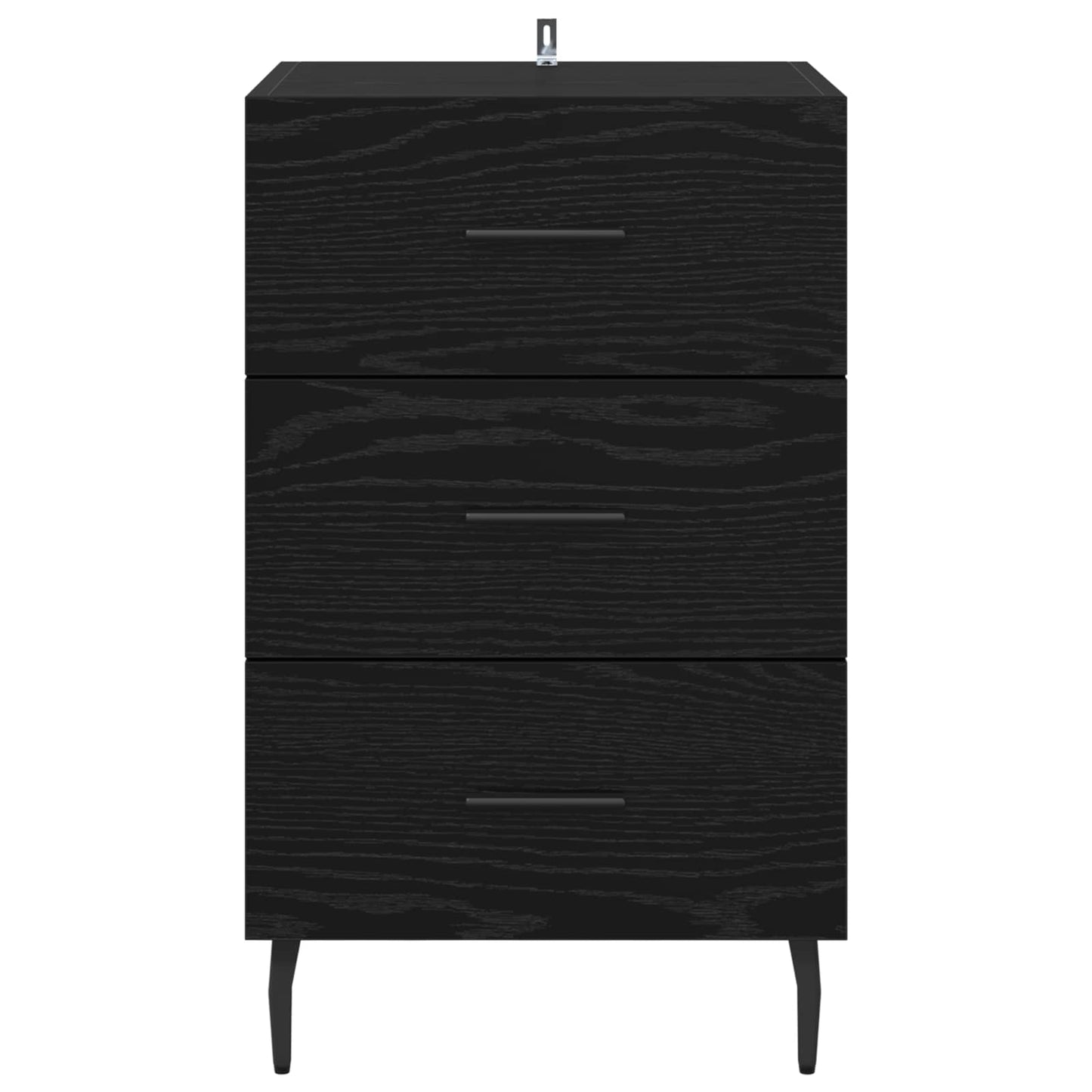 Nattbordskap med skuff Svart Eik 40 x 40 x 66 cm Konstruert tre