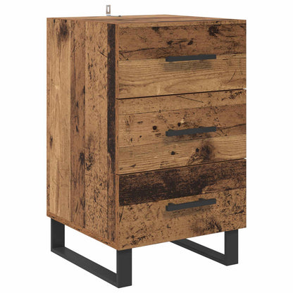Nattbordskap med skuff Gamle tre 40 x 40 x 66 cm Konstruert tre