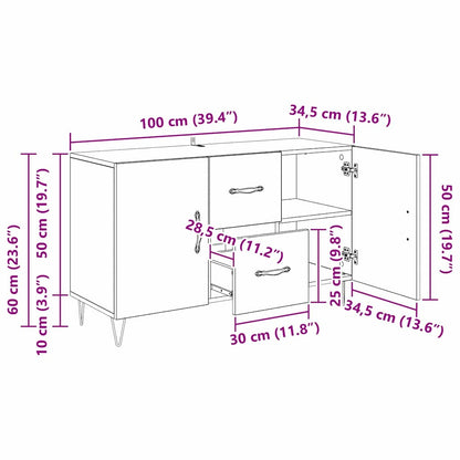 Skjenk Gammelt Tre med skuff 100 x 36 x 60 cm