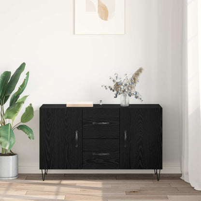 Serviesskap med skuff Svart Eik 100 x 36 x 60 cm Konstruert tre
