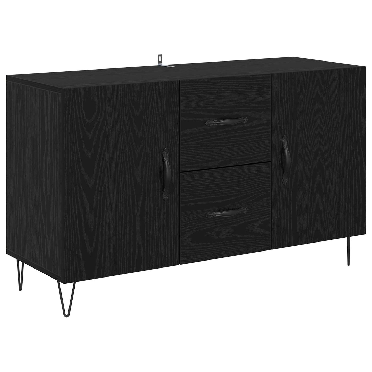 Serviesskap med skuff Svart Eik 100 x 36 x 60 cm Konstruert tre