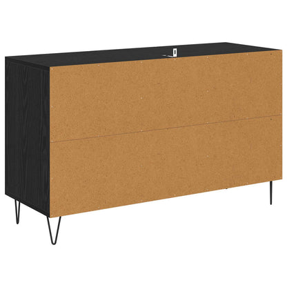 Serviesskap med skuff Svart Eik 100 x 36 x 60 cm Konstruert tre