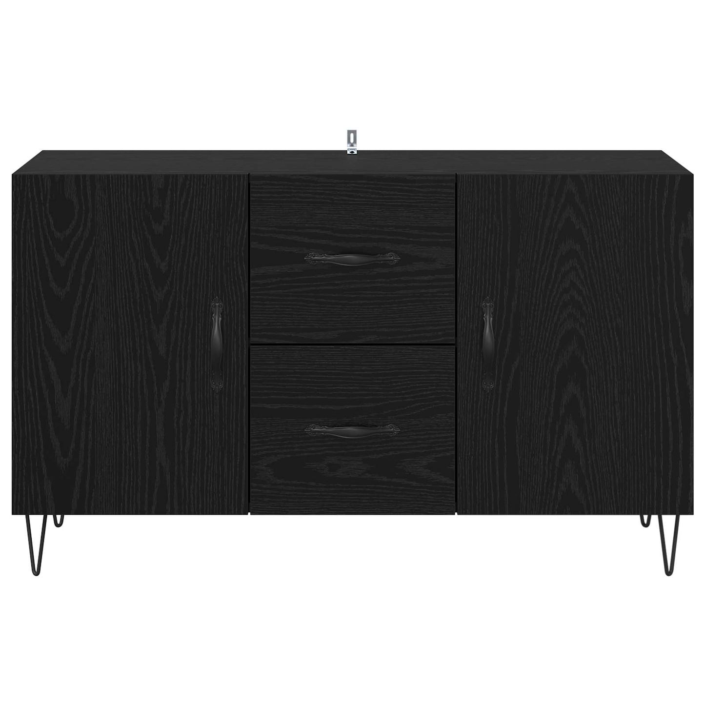 Serviesskap med skuff Svart Eik 100 x 36 x 60 cm Konstruert tre