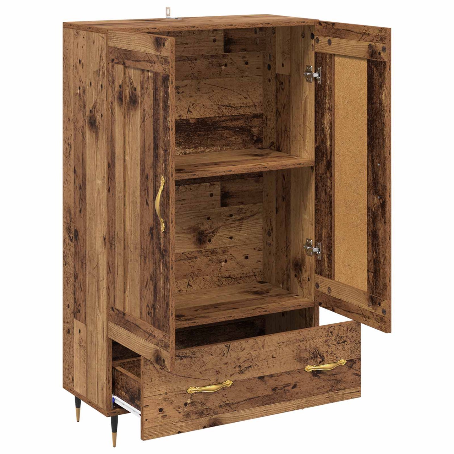 Høyskap med skuff Gamle tre 69,5 x 31 x 115 cm Konstruert tre