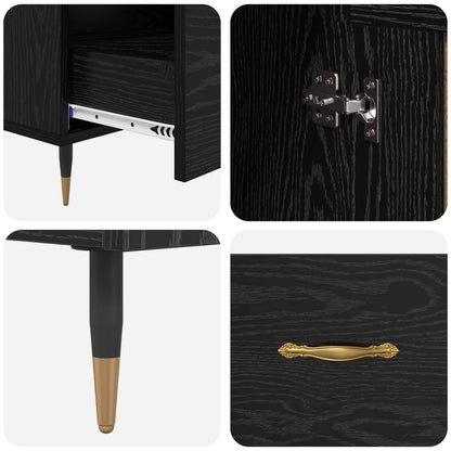 Skap Svart Eik med skuff 69,5 x 31 x 115 cm