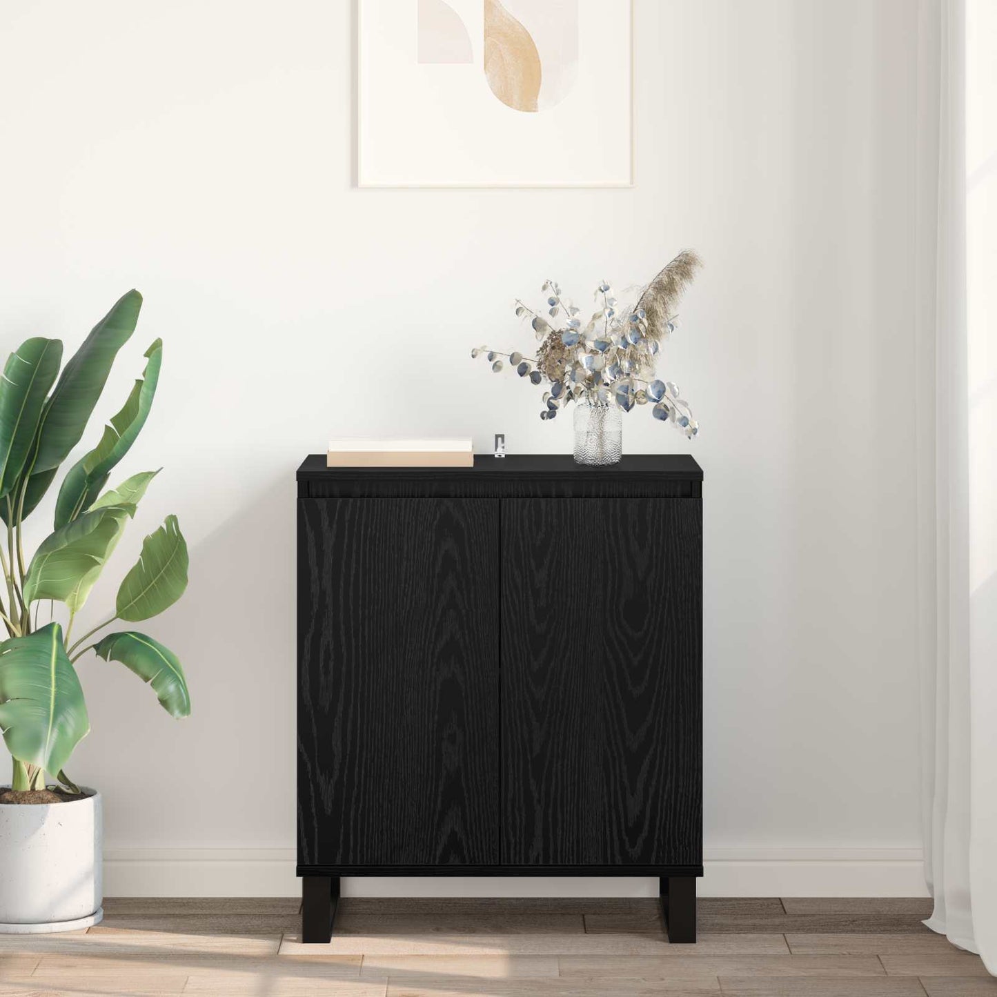 Serviesskap Svart Eik 60 x 35 x 70 cm Konstruert tre