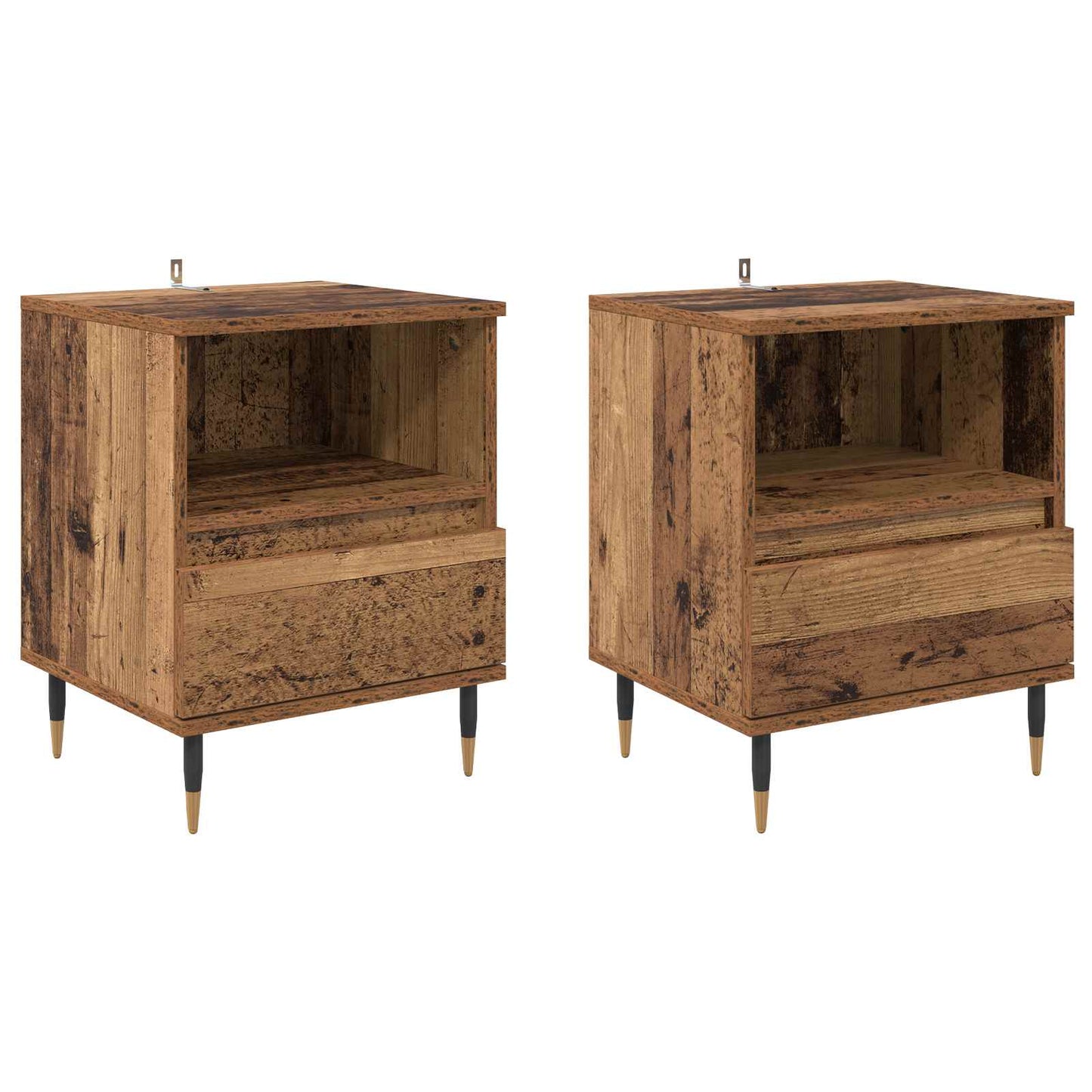 Nattbordskap 2 pcs Gammelt tre 40 x 35 x 50 cm Konstruert tre