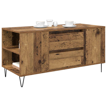 Kaffebord med skuff Gamle tre 102 x 44,5 x 50 cm Konstruert tre