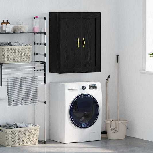 Veggskap Svart Eik 69,5 x 34 x 90 cm Konstruert tre