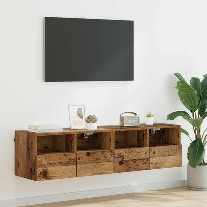 TV Veggskap 2 pcs Gamle tre 60 x 30 x 30 cm Konstruert tre
