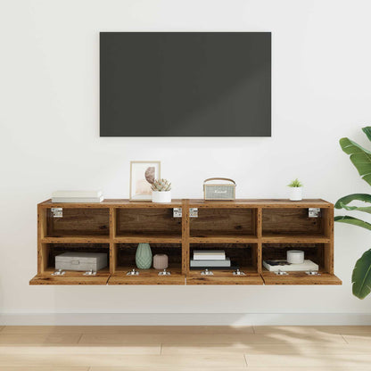 TV Veggskap 2 pcs Gamle tre 60 x 30 x 30 cm Konstruert tre