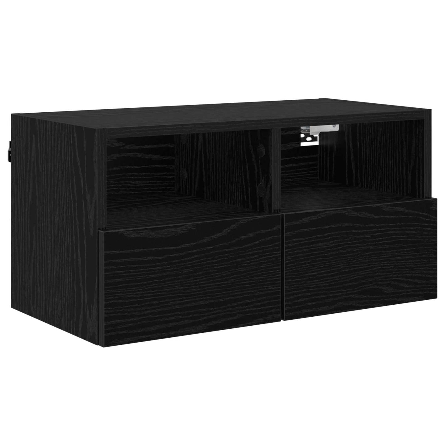 TV Veggskap 2 pcs Svart Eik 60 x 30 x 30 cm Konstruert tre