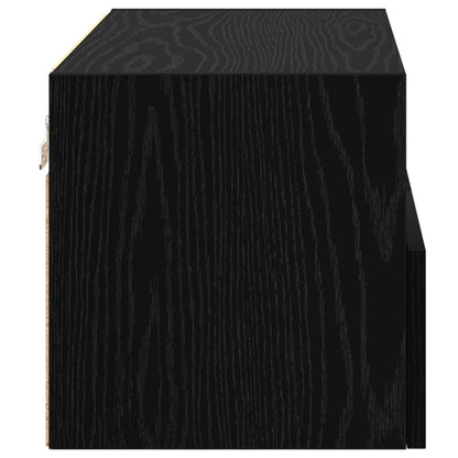 TV Veggskap 2 pcs Svart Eik 60 x 30 x 30 cm Konstruert tre