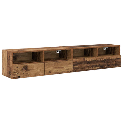 TV Veggskap 2 pcs Gamle tre 80 x 30 x 30 cm Konstruert tre