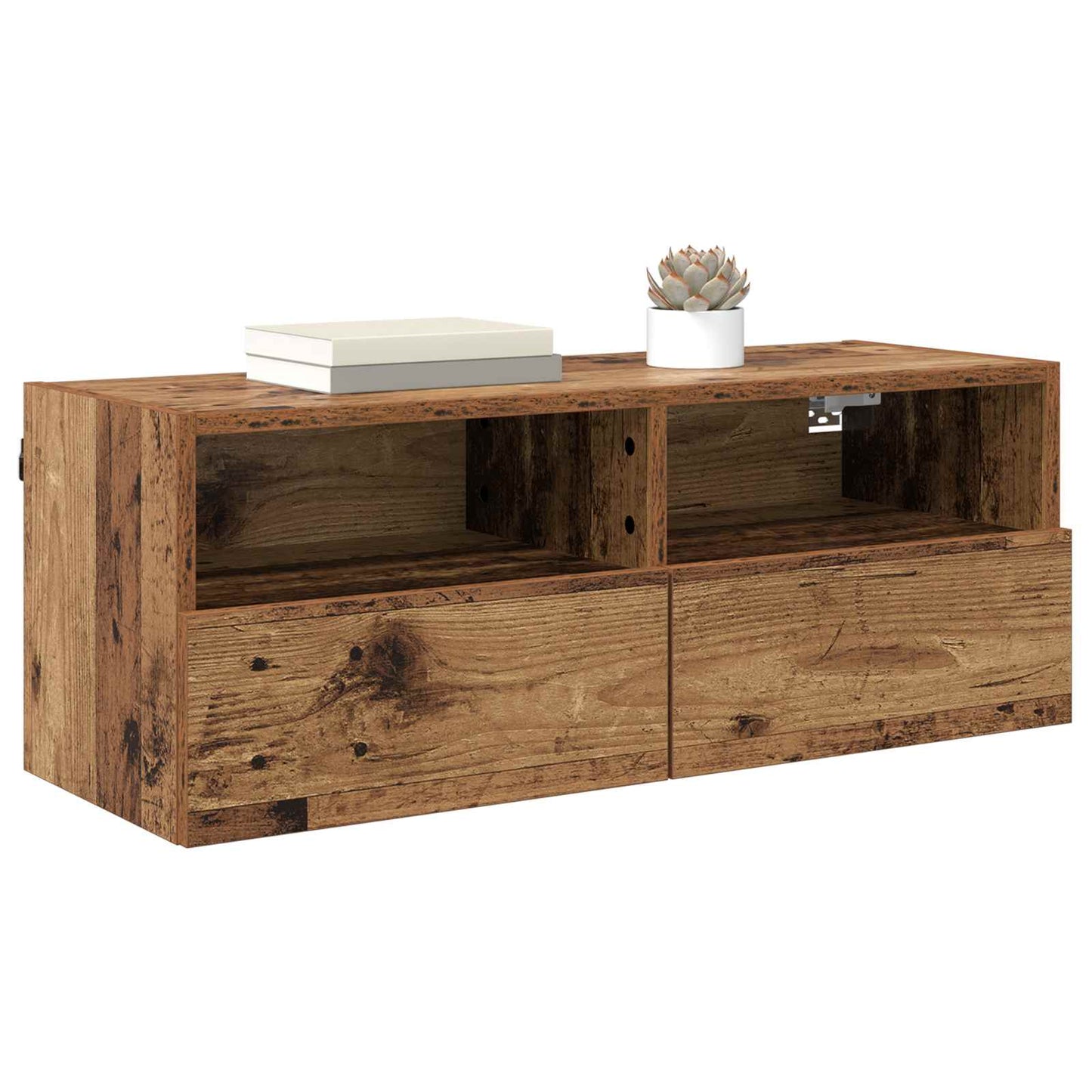 TV Veggskap 2 pcs Gamle tre 80 x 30 x 30 cm Konstruert tre