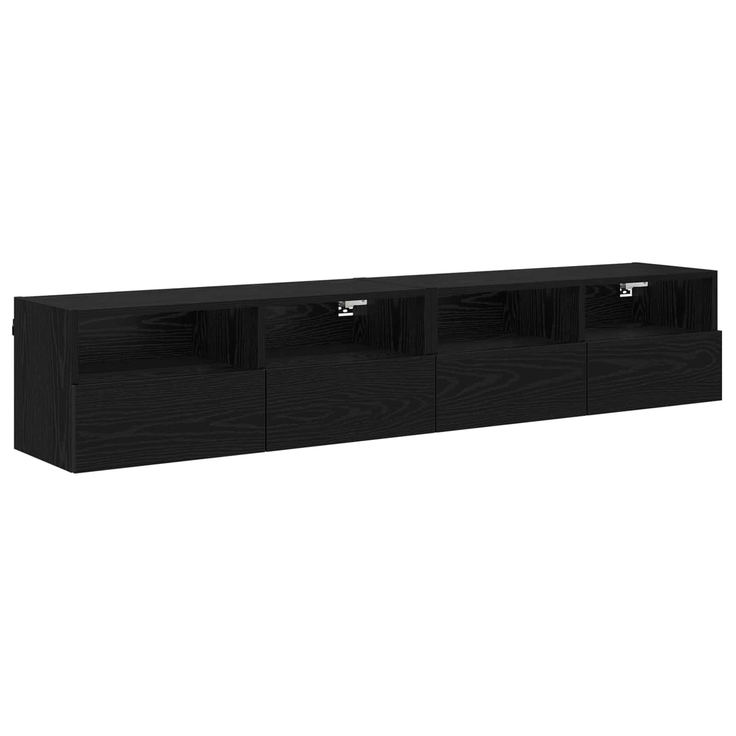 TV Veggskap 2 pcs Svart Eik 80 x 30 x 30 cm Konstruert tre