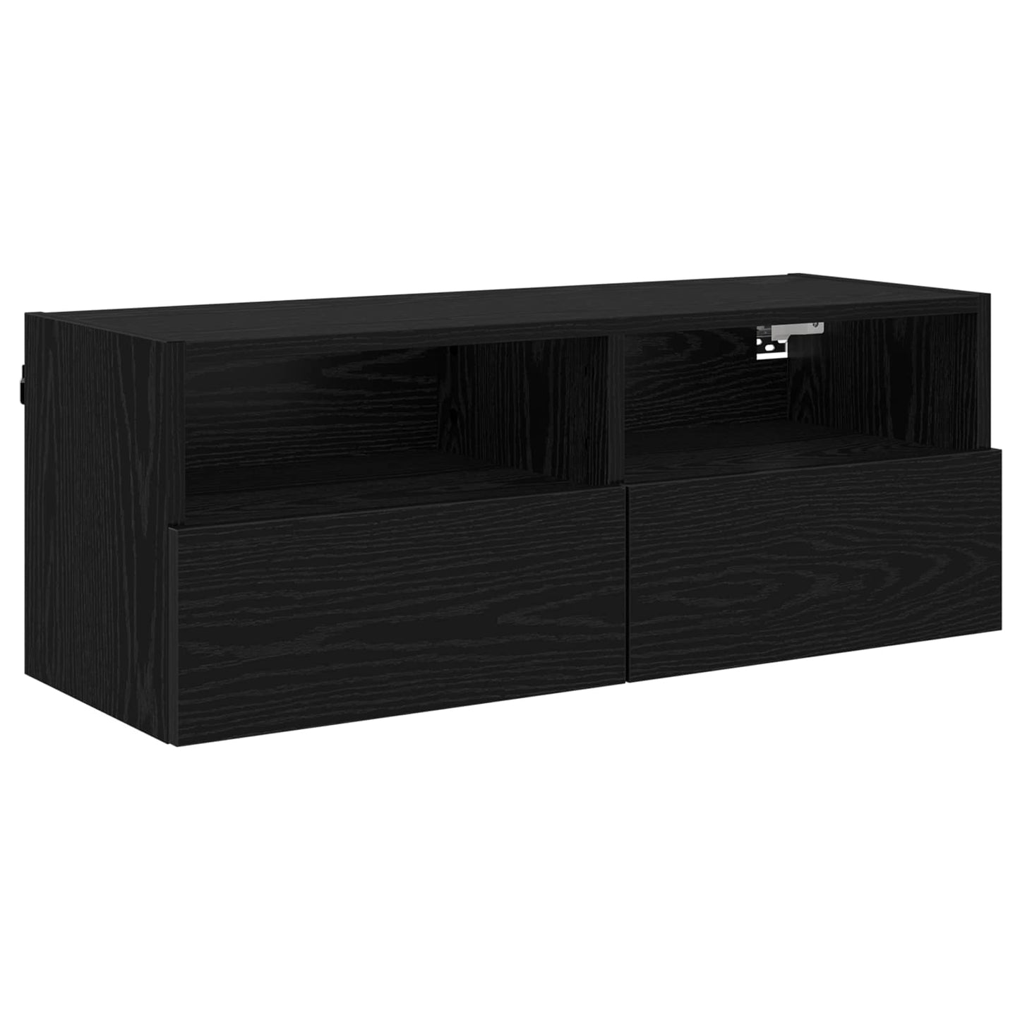 TV Veggskap 2 pcs Svart Eik 80 x 30 x 30 cm Konstruert tre