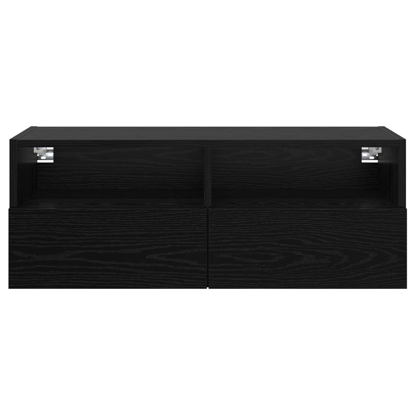 TV Veggskap 2 pcs Svart Eik 80 x 30 x 30 cm Konstruert tre