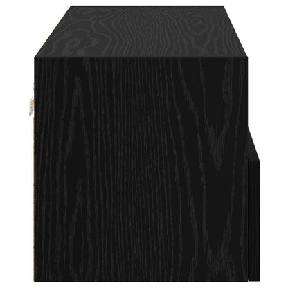 TV Veggskap 2 pcs Svart Eik 80 x 30 x 30 cm Konstruert tre