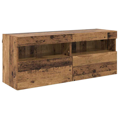 TV Veggskap med LED Gamle tre 100 x 30 x 40 cm Konstruert tre