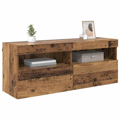 TV Veggskap med LED Gamle tre 100 x 30 x 40 cm Konstruert tre
