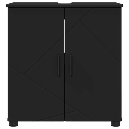 Baderomsskap med hylle Svart 61 x 35 x 64 cm Konstruert tre