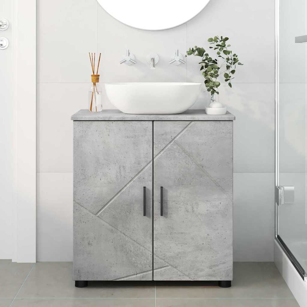 Baderomsskap med hylle Betonggrå 61 x 35 x 64 cm Konstruert tre