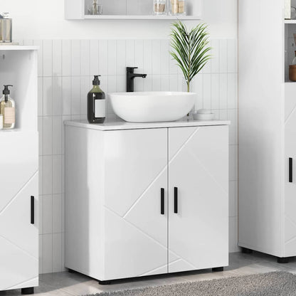 Baderomsskap Høyglans hvit 61 x 35 x 64 cm Konstruert tre
