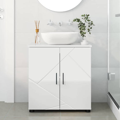 Baderomsskap Høyglans hvit 61 x 35 x 64 cm Konstruert tre