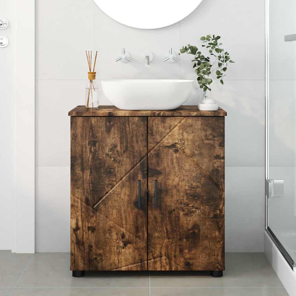 Baderomsskap med hylle Røkt eik 61 x 35 x 64 cm Konstruert tre