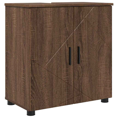 Baderomsskap med hylle brun eik 61 x 35 x 64 cm Konstruert tre