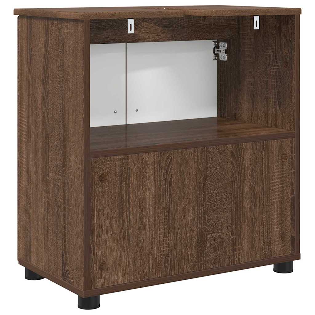 Baderomsskap med hylle brun eik 61 x 35 x 64 cm Konstruert tre