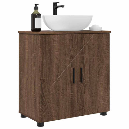 Baderomsskap med hylle brun eik 61 x 35 x 64 cm Konstruert tre