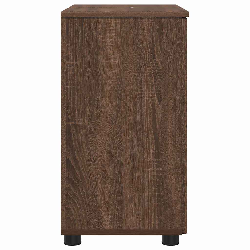 Baderomsskap med hylle brun eik 61 x 35 x 64 cm Konstruert tre