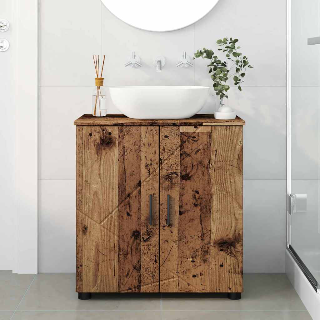 Baderomsskap med dør Gammelt tre 61 x 35 x 64 cm Konstruert tre
