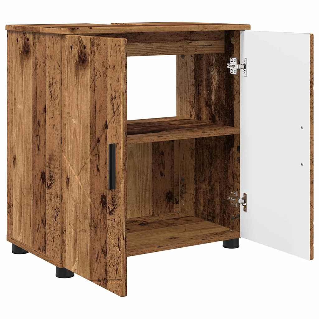 Baderomsskap med dør Gammelt tre 61 x 35 x 64 cm Konstruert tre