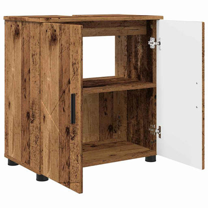 Baderomsskap med dør Gammelt tre 61 x 35 x 64 cm Konstruert tre