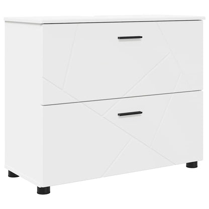 Baderomsskap med skuff Hvit 76.5 x 35 x 64 cm Konstruert tre