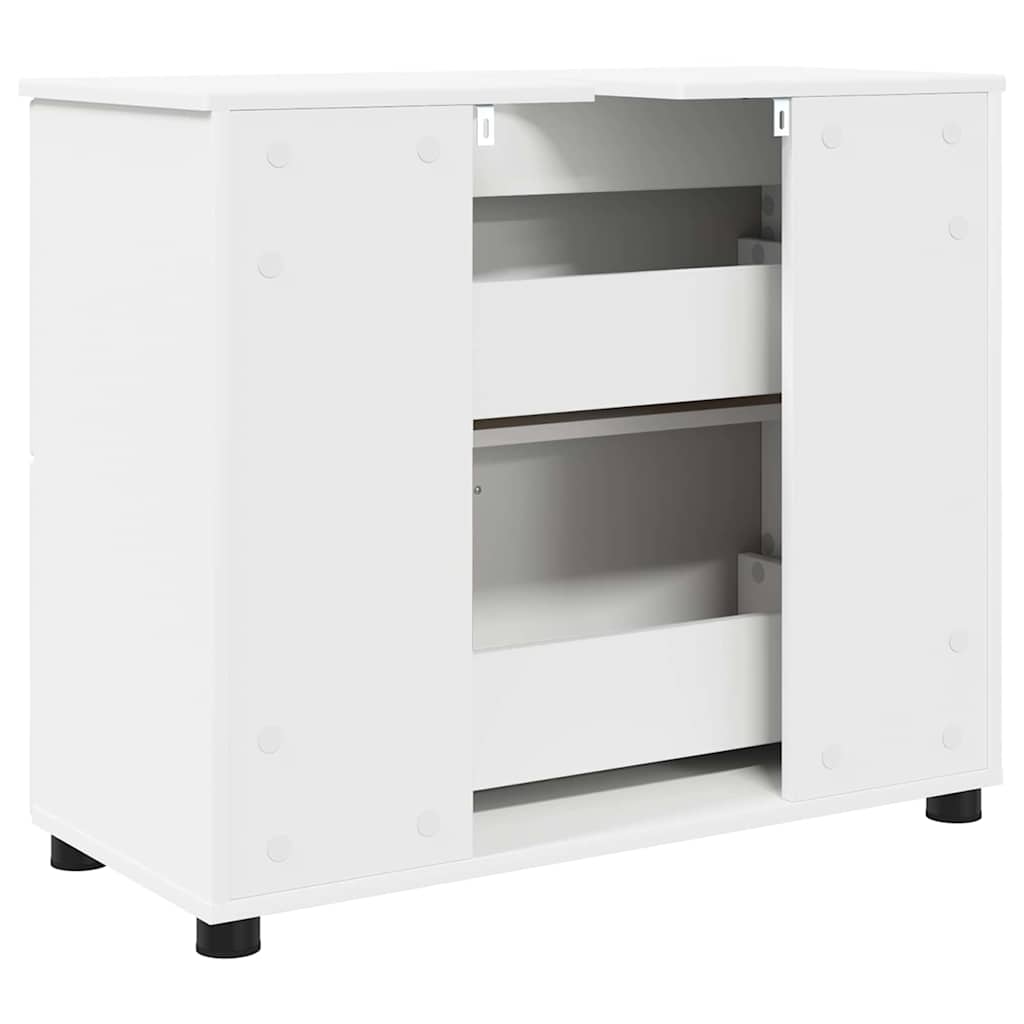 Baderomsskap med skuff Hvit 76.5 x 35 x 64 cm Konstruert tre