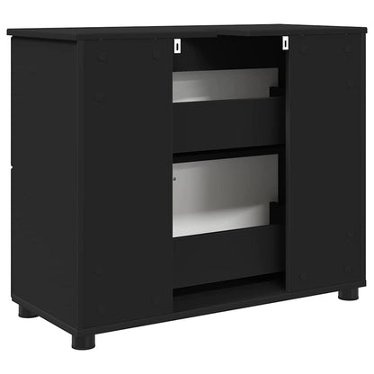 Baderomsskap med skuff Svart 76.5 x 35 x 64 cm Konstruert tre