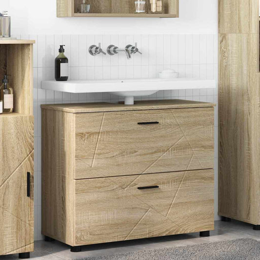 Baderomsskap Sonoma eik 76.5 x 35 x 64 cm Konstruert tre