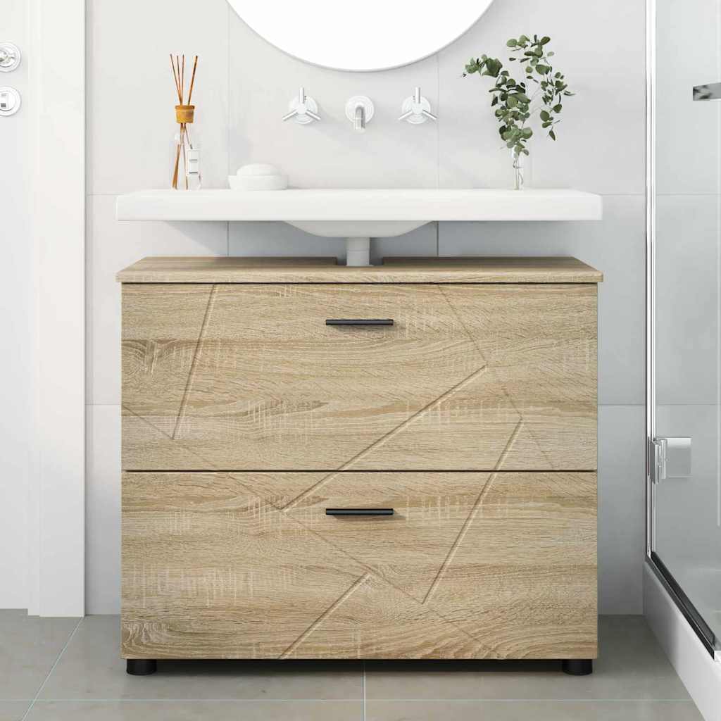 Baderomsskap Sonoma eik 76.5 x 35 x 64 cm Konstruert tre