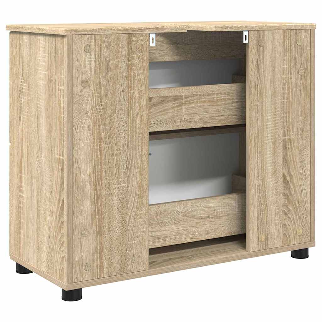 Baderomsskap Sonoma eik 76.5 x 35 x 64 cm Konstruert tre