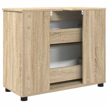 Baderomsskap Sonoma eik 76.5 x 35 x 64 cm Konstruert tre