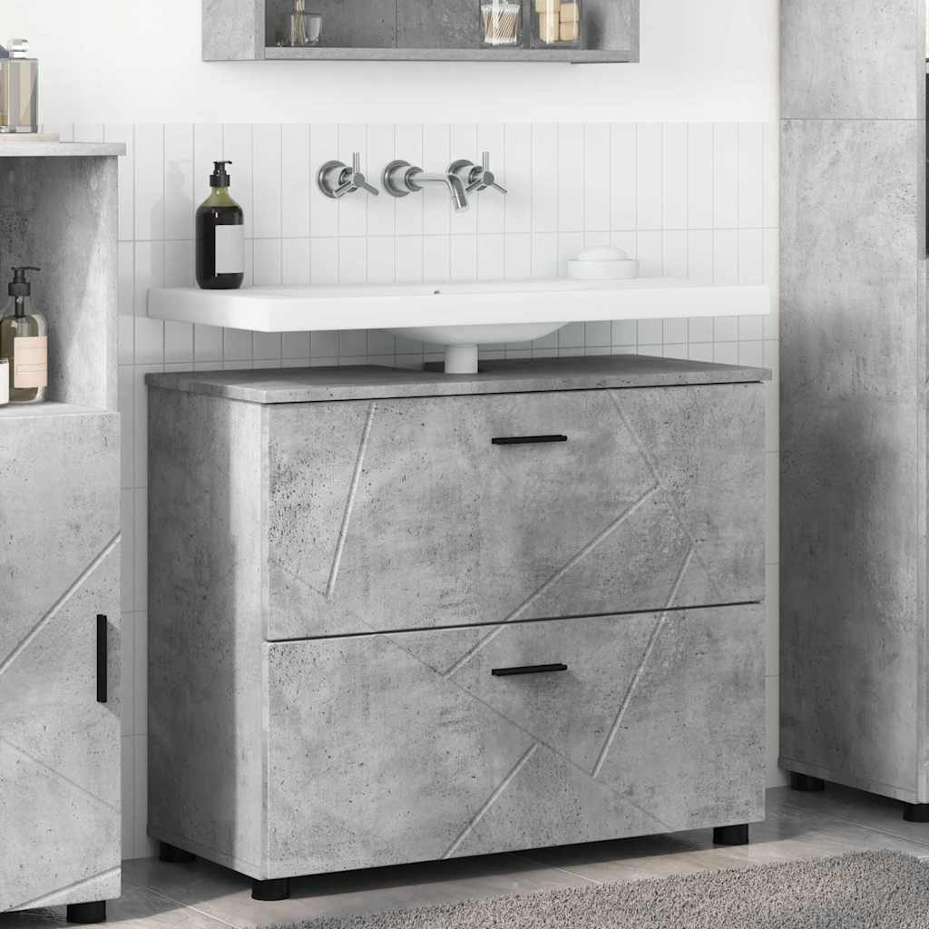 Baderomsskap Betonggrå 76.5 x 35 x 64 cm Konstruert tre