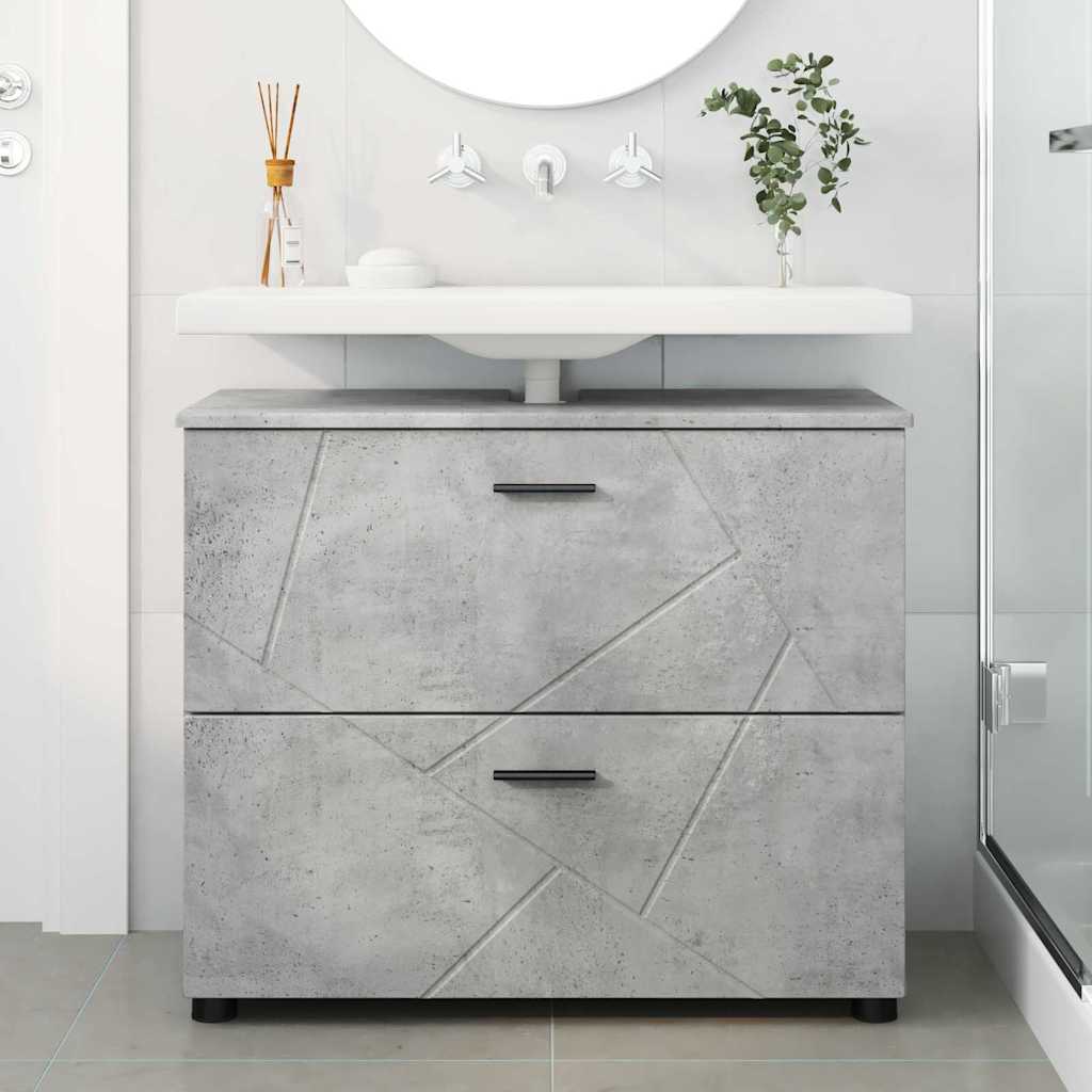 Baderomsskap Betonggrå 76.5 x 35 x 64 cm Konstruert tre