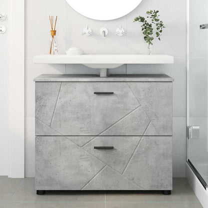 Baderomsskap Betonggrå 76.5 x 35 x 64 cm Konstruert tre