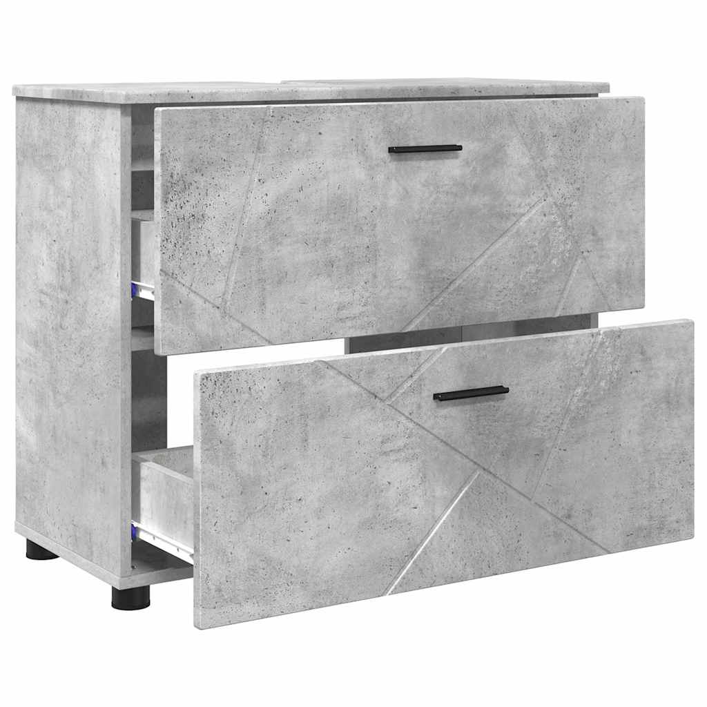 Baderomsskap Betonggrå 76.5 x 35 x 64 cm Konstruert tre