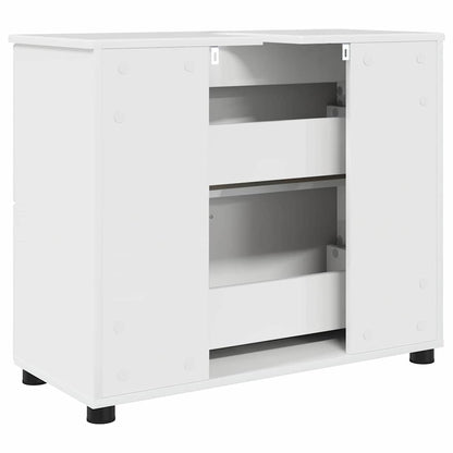 Baderomsskap Høyglans hvit 76.5 x 35 x 64 cm Konstruert tre
